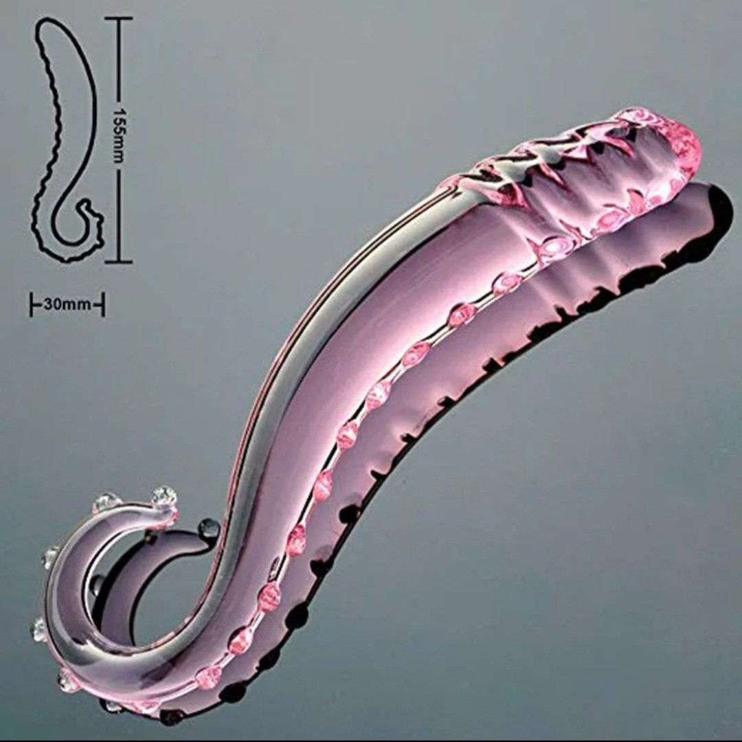 Dildo de Vidrio Borosilicato "Tentacle Pleasure" – Arte y Sensación Térmica 🐙💎
