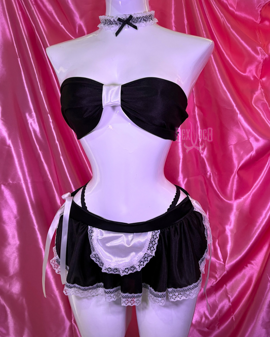 🧹 Coquette Maid Set: Dulzura y Sensualidad Satinada ✨