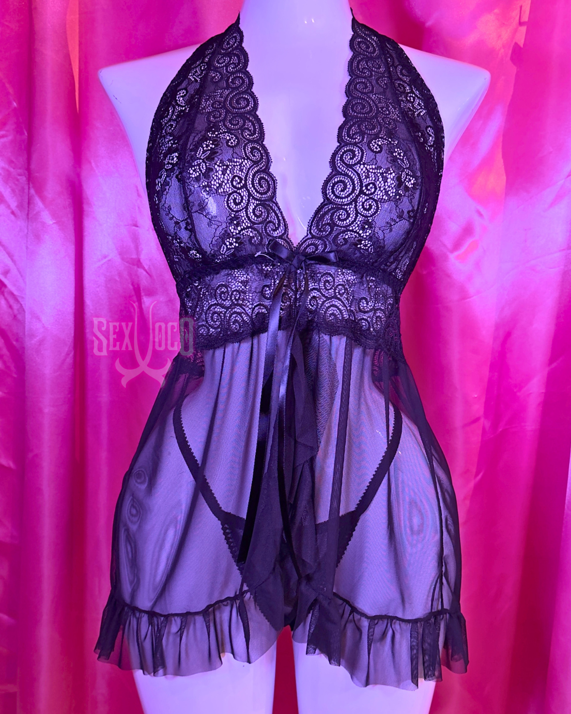 Baby Doll Sexy Mary con Encaje Transparente