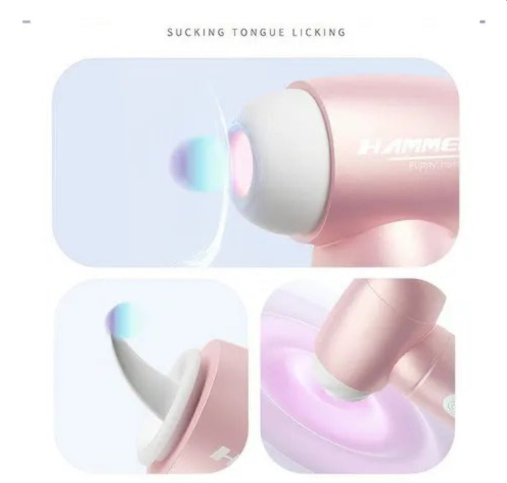Puppy Hammer – Succionador y Lamedor 2 en 1 (USB Recargable) 🐾💖