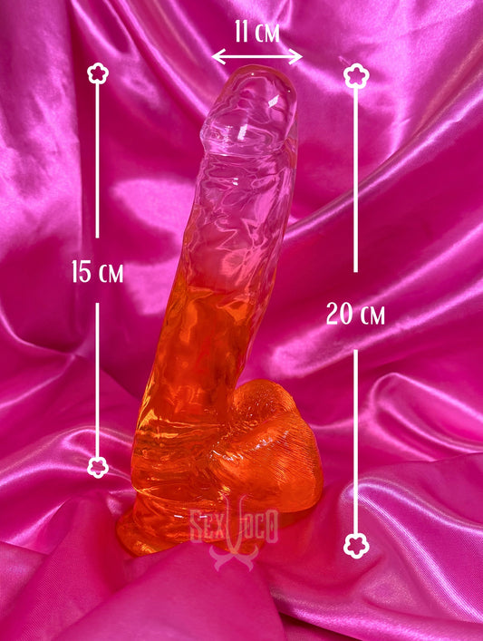 🍆 Dildo Traslúcido Premium con Ventosa (20 cm) ✨