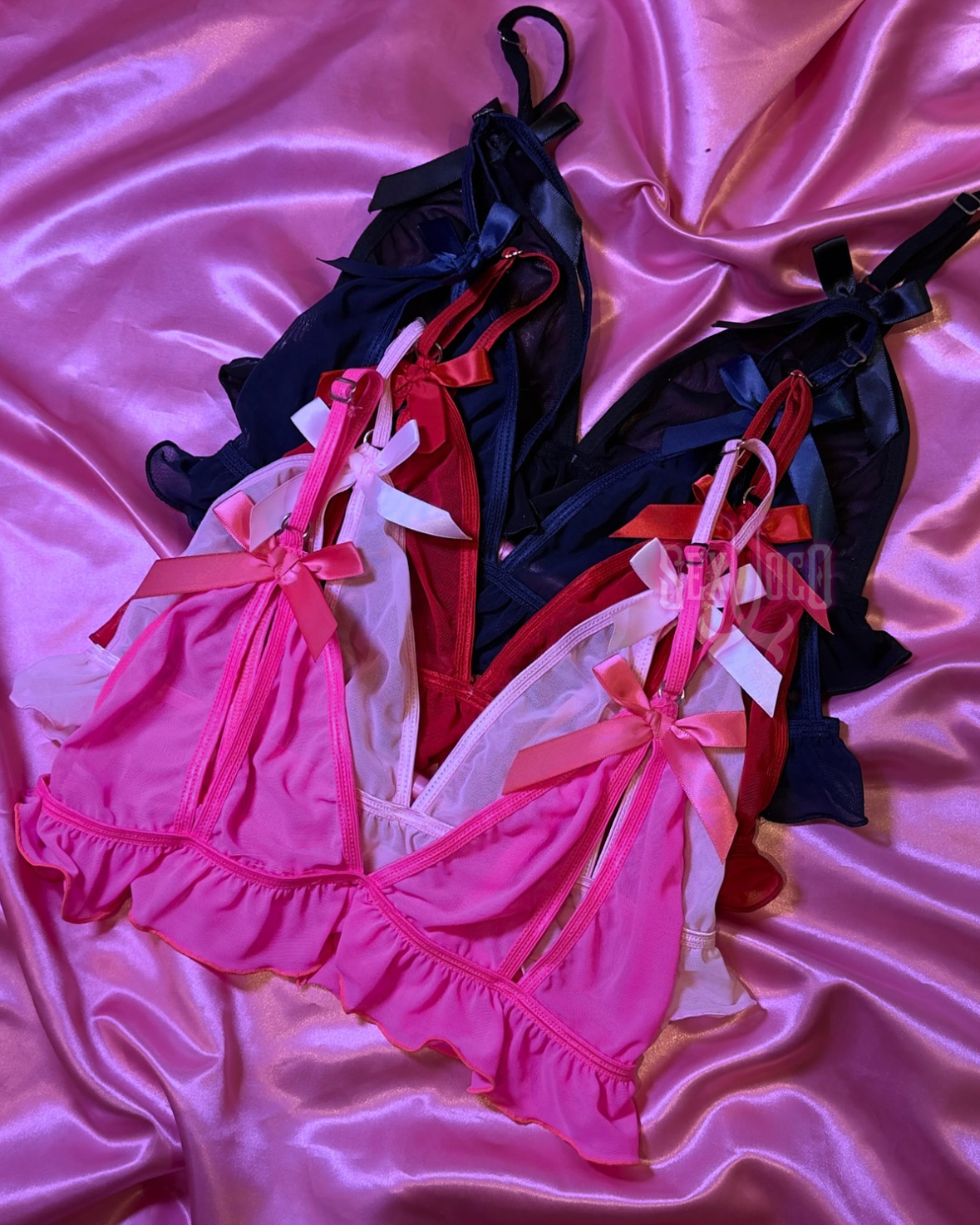 Set de Lencería Sharon - Abierto con Moños
