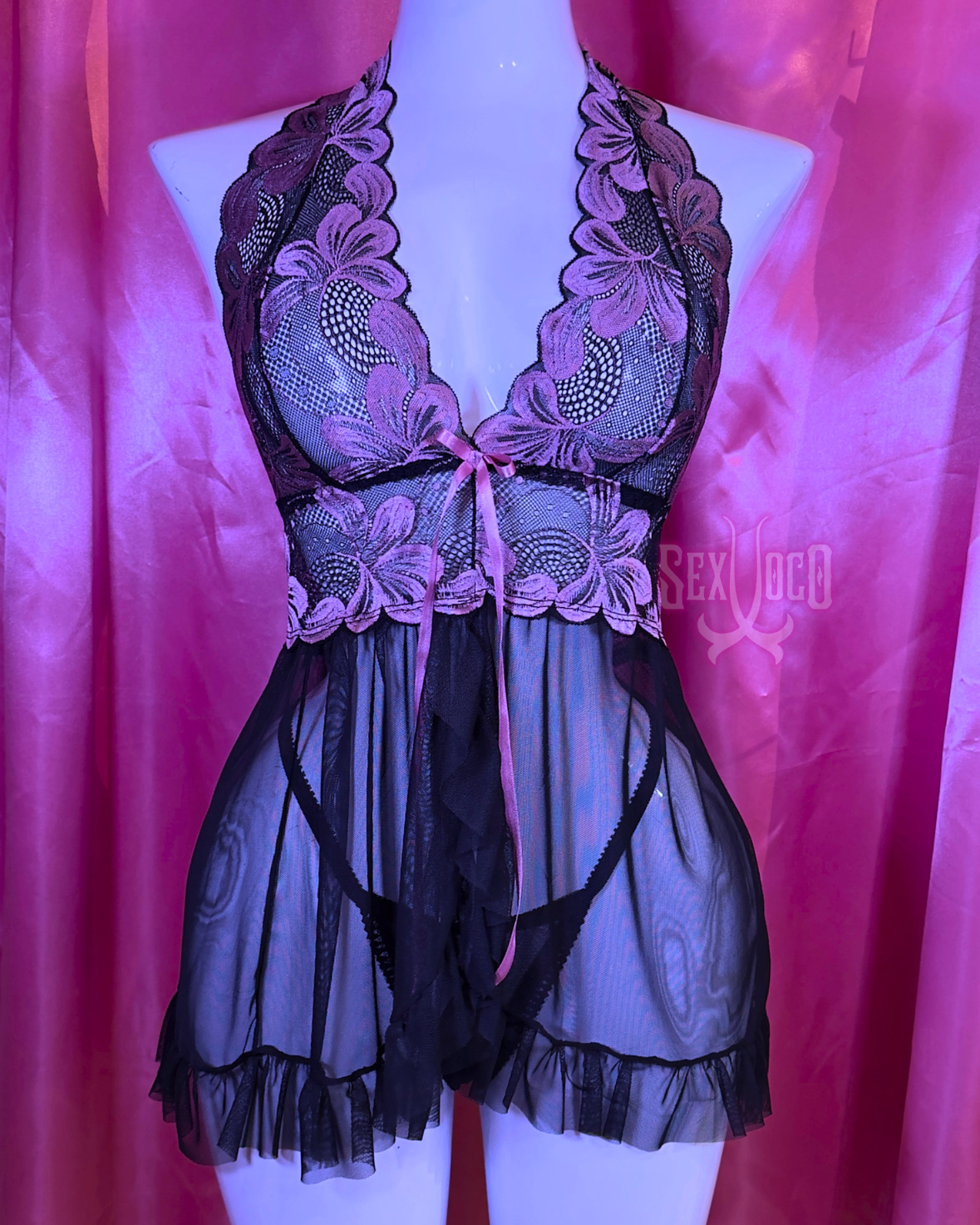 Baby Doll Sexy Mary con Encaje Transparente