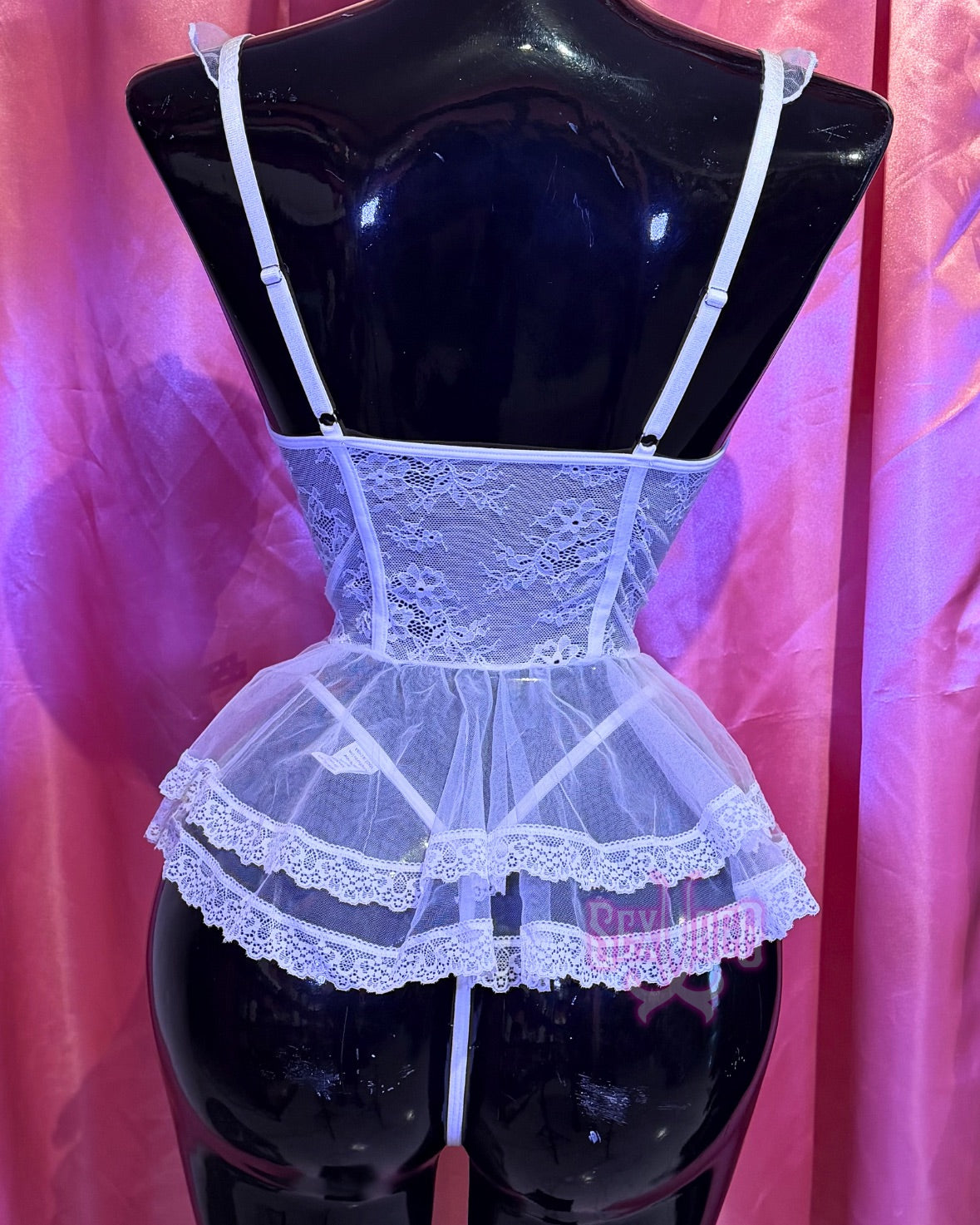 Baby Doll Princesa de Tul y Encaje Floral Ouvert | Sex Shop Xoco