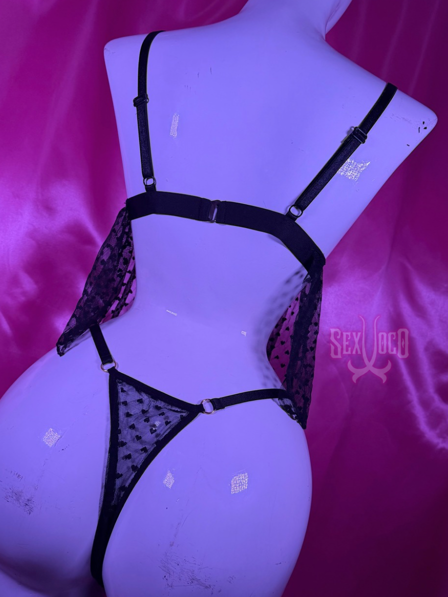 Set Coquette en Tul Plumeti con Espalda Descubierta
