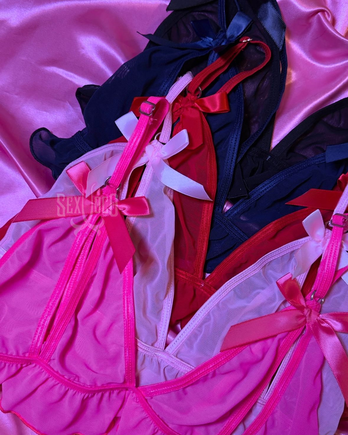 Set de Lencería Sharon - Abierto con Moños