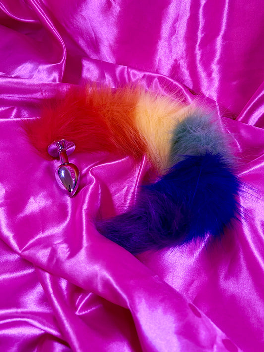 ✨ Plug Anal con Cola de Zorro "Rainbow Fantasy" – Suavidad y Color ✨
