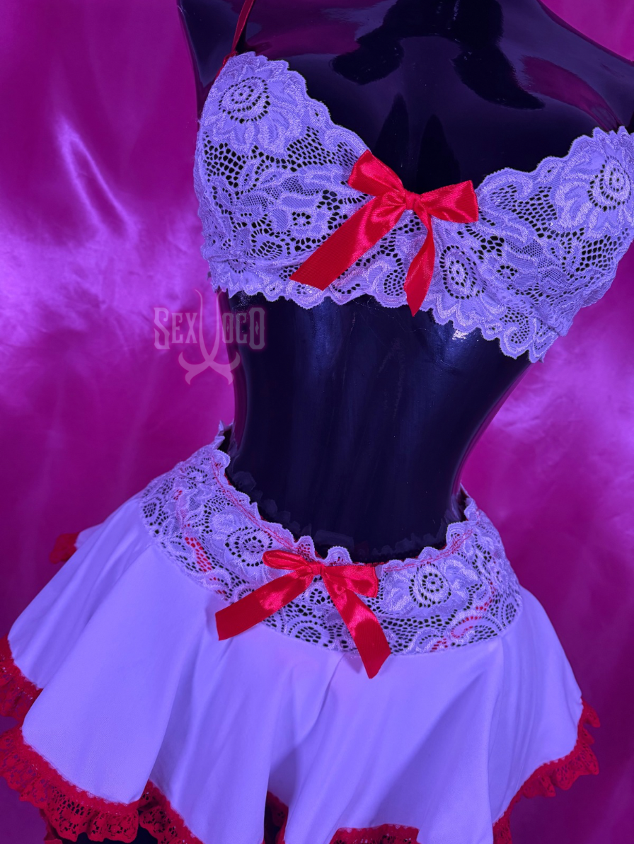 Enfermera Sexy de Encaje y Falda con Ligas | Sex Shop Xoco