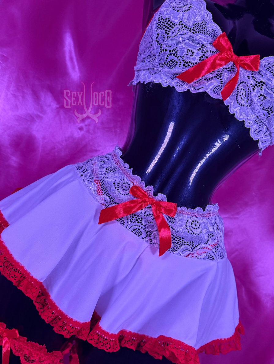 Enfermera Sexy de Encaje y Falda con Ligas | Sex Shop Xoco