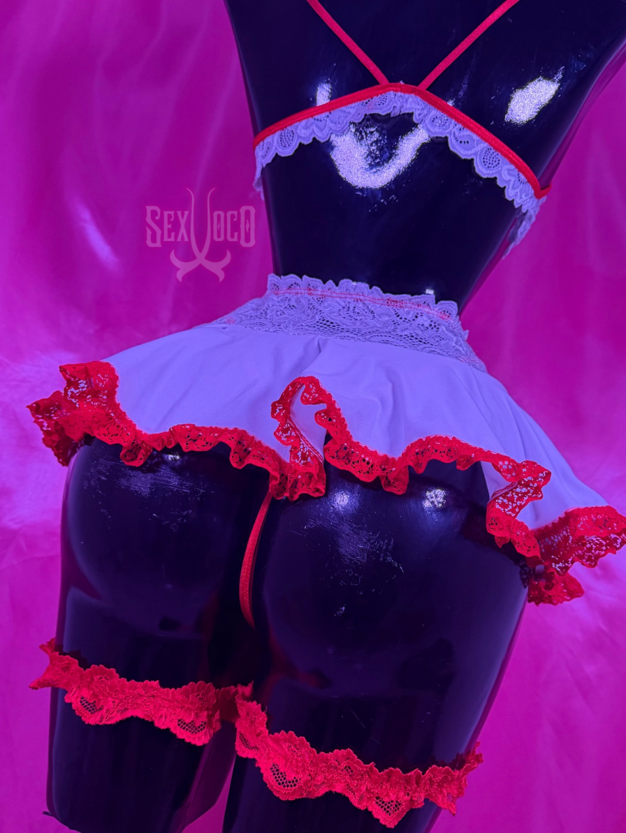 Enfermera Sexy de Encaje y Falda con Ligas | Sex Shop Xoco