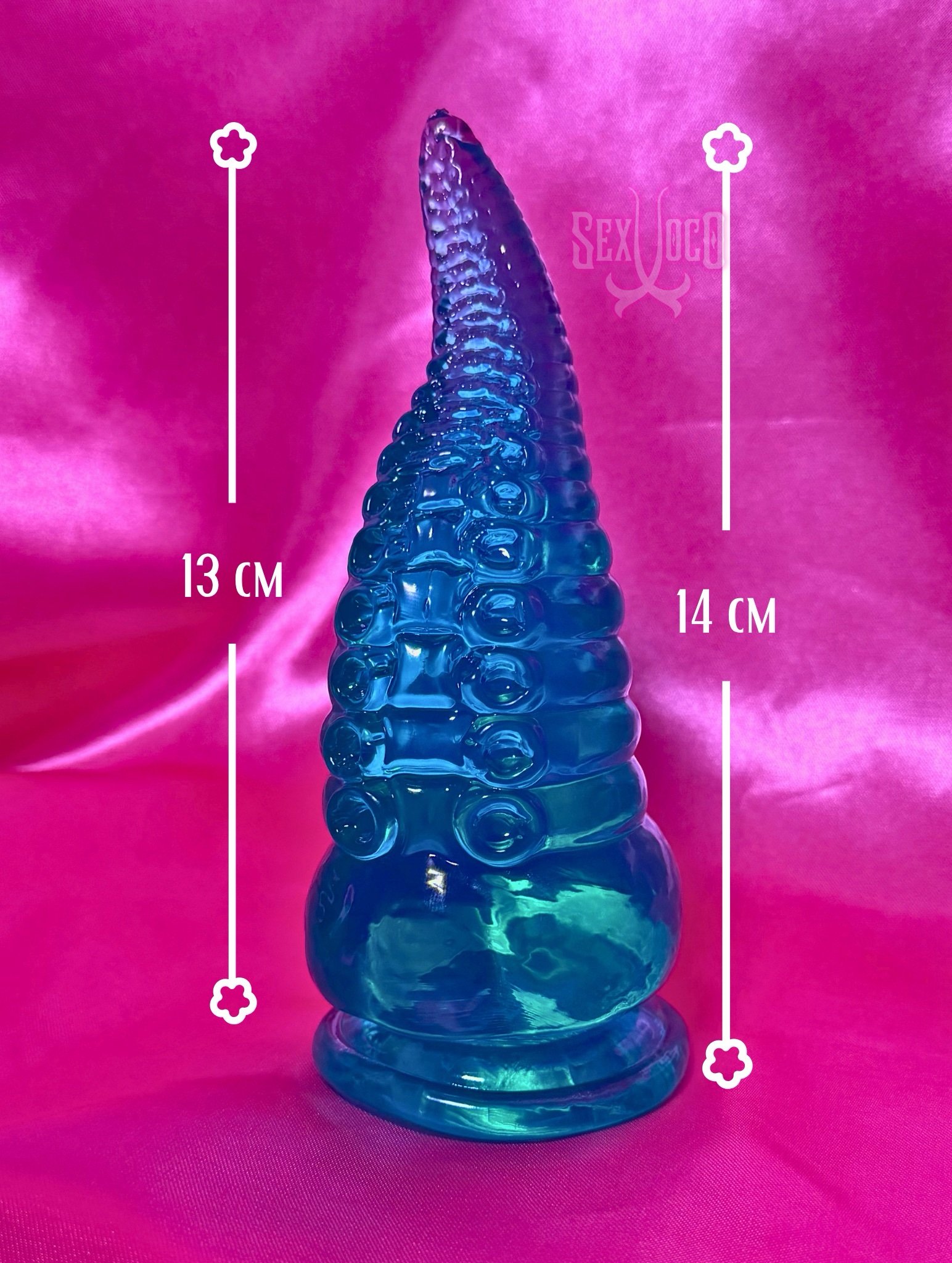 Tentáculo – Dildo de jelly con textura de ventosas | 15 cm