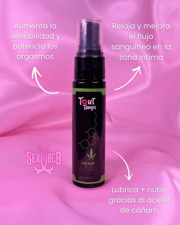 Tout Temps HEMP Aceite Lubricante | Aumenta la Sensibilidad 30 ml