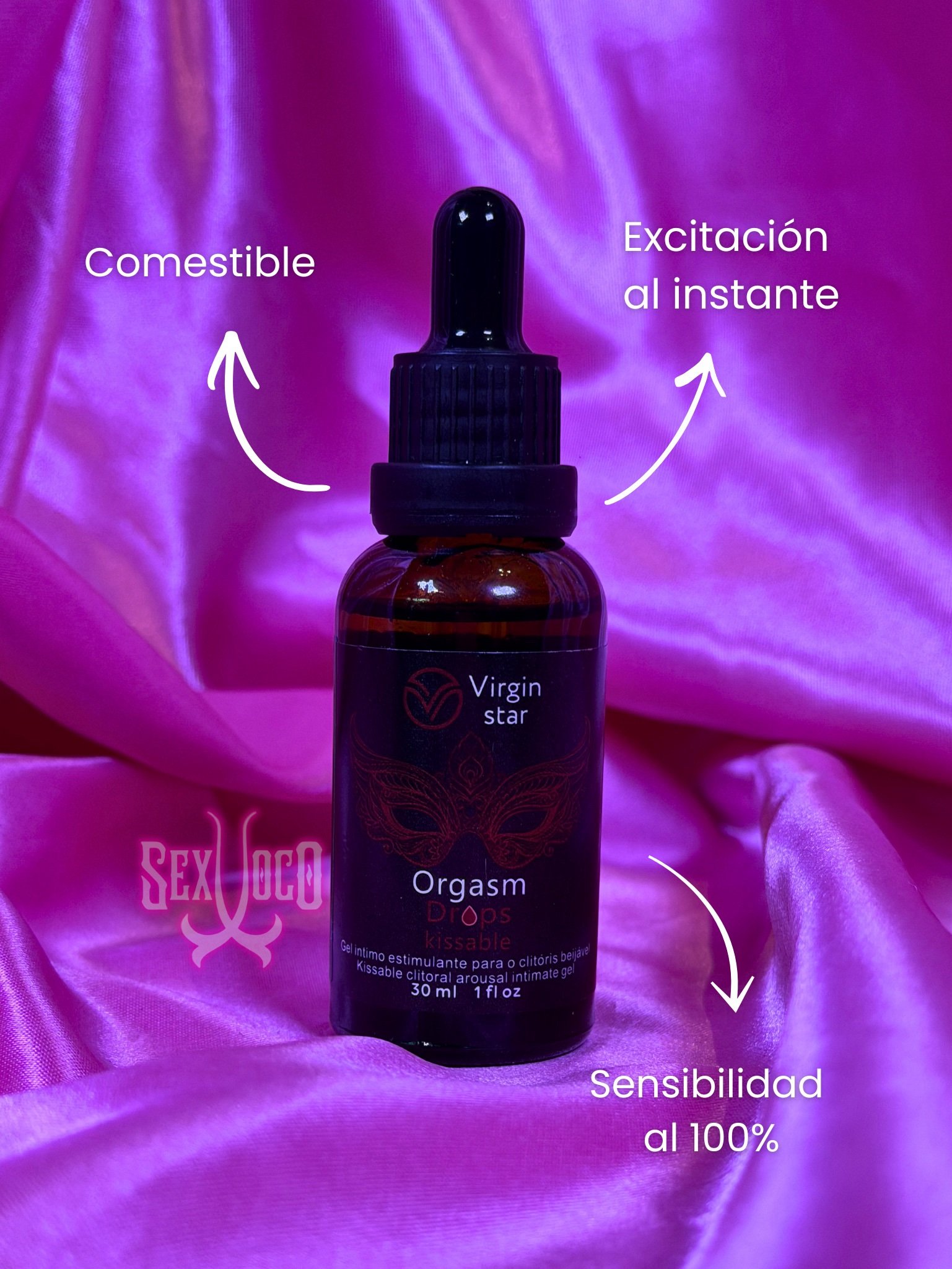 Orgasm Drops Kissable – Gel Estimulante Clitorial Virgin Star 30 ml