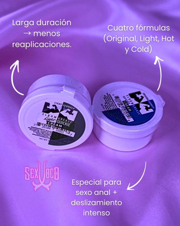 Elbow Grease Crema Lubricante | Original, Light, Hot y Cold | Larga Duración