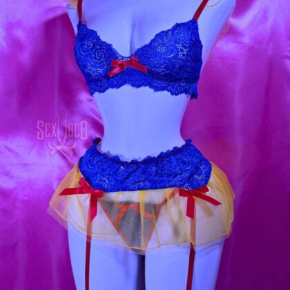 Set de Lencería Blanca Nieves | Conjunto Azul, Amarillo y Rojo de Princesa