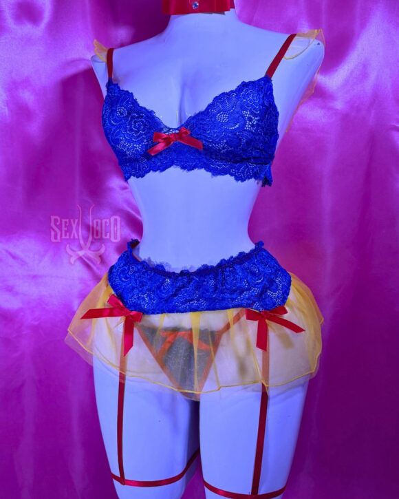 Set de Lencería Blanca Nieves | Conjunto Azul, Amarillo y Rojo de Princesa