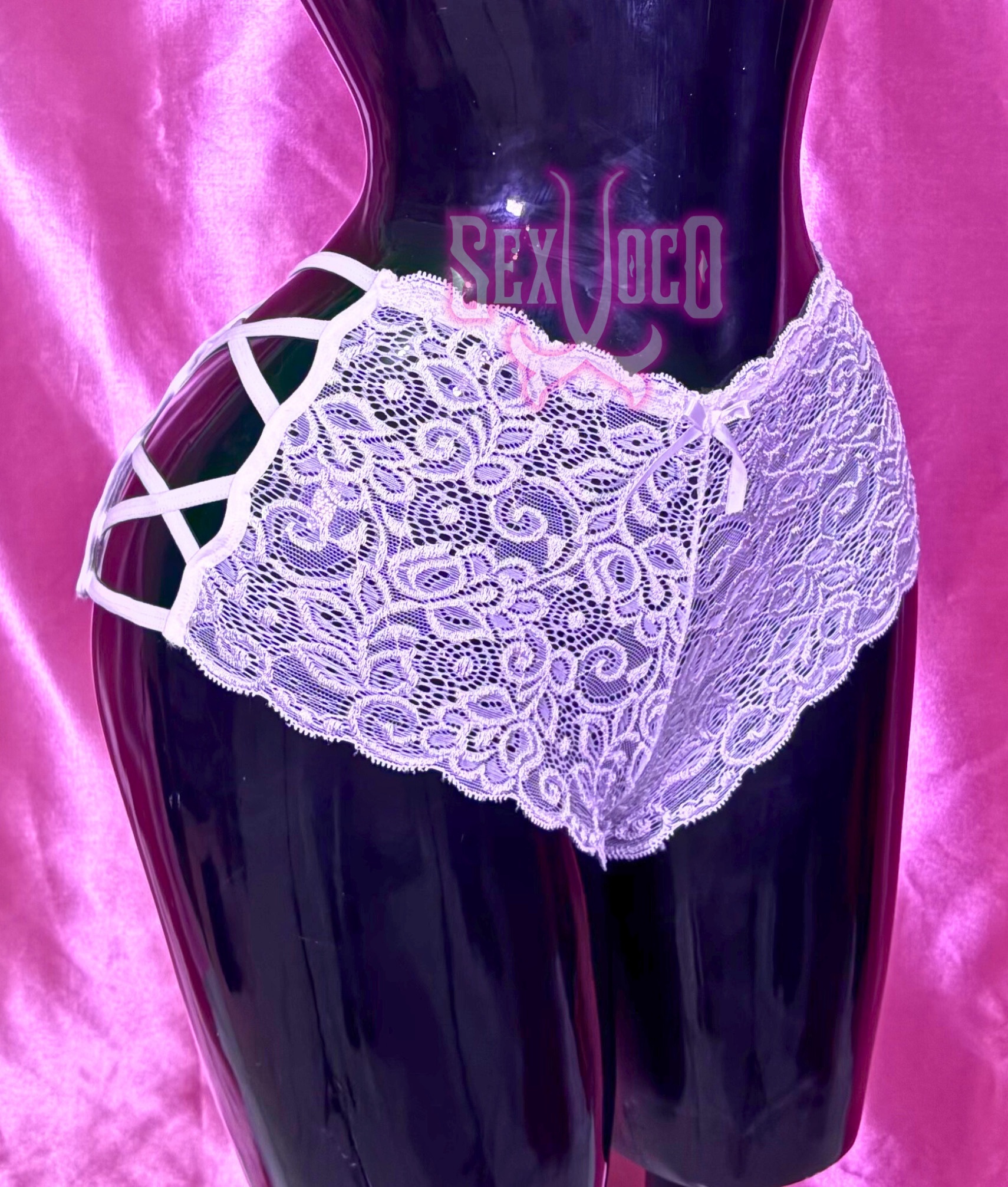 CACHETERA "STRAPPY LACE" - DISEÑO ENJAULADO Y ENCAJE - Imagen 5