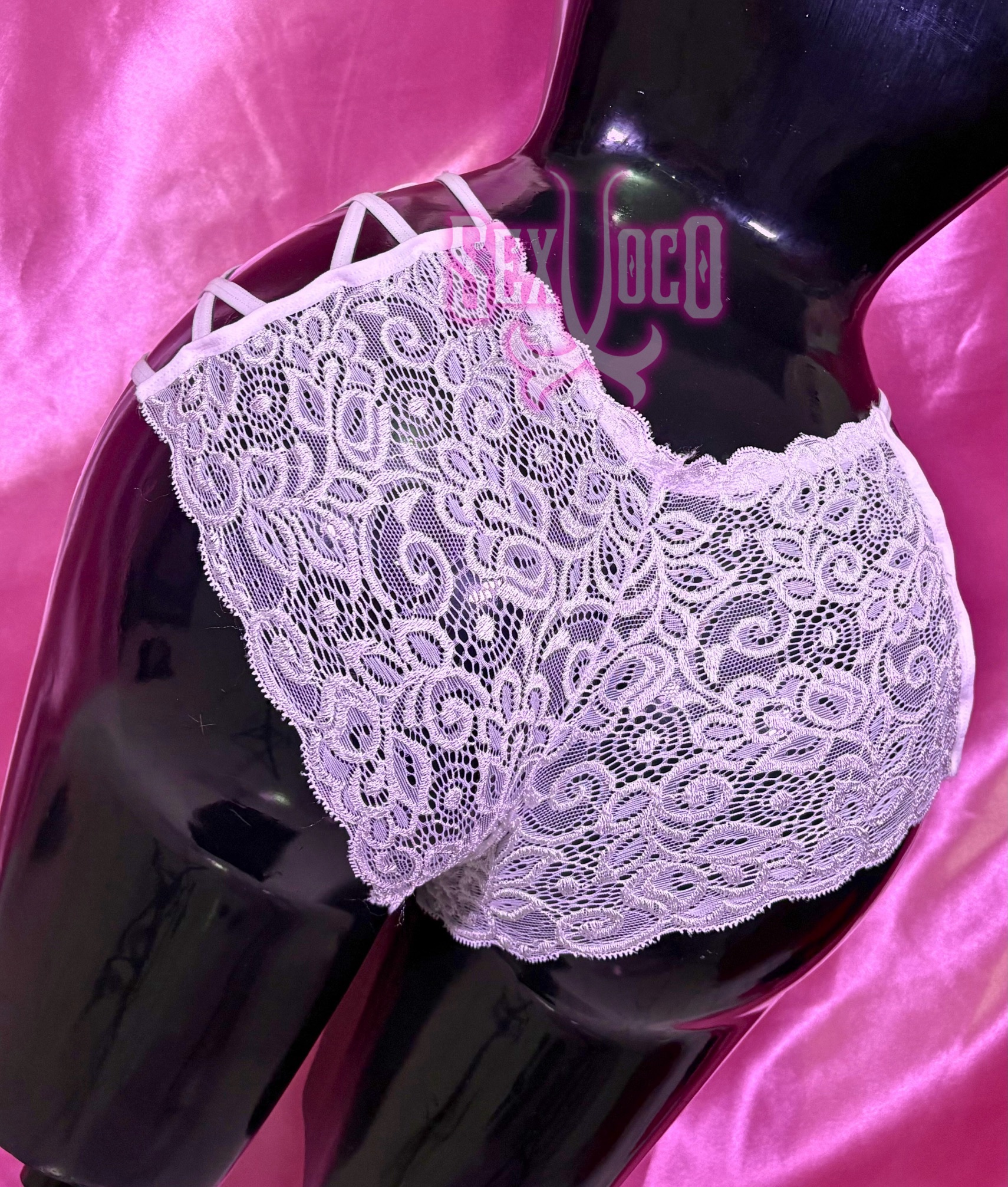 CACHETERA "STRAPPY LACE" - DISEÑO ENJAULADO Y ENCAJE - Imagen 4
