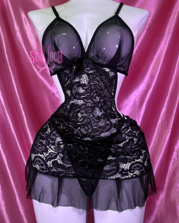 Baby doll "Tentación Fatal" corsé de encaje y olán