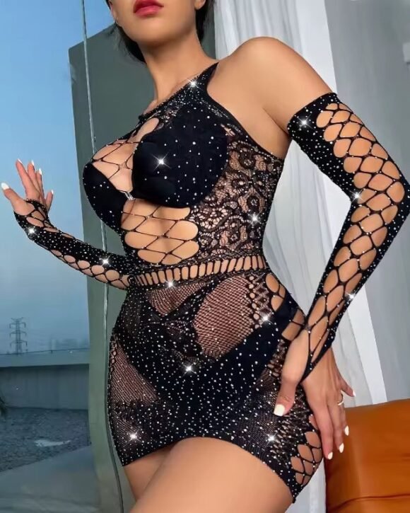 BodyStocking "Brillo Imperial" – Glamour y Red al Límite