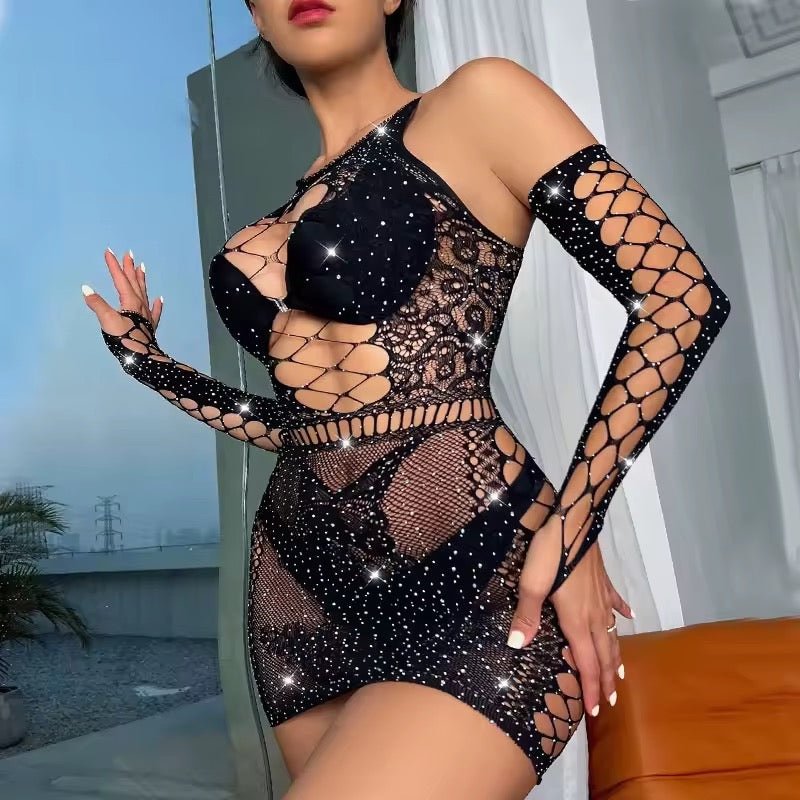 BodyStocking "Brillo Imperial" – Glamour y Red al Límite