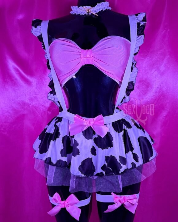 Disfraz Sexy de Vaquita Kawaii con Top Rosa y Tanga | Sex Xoco