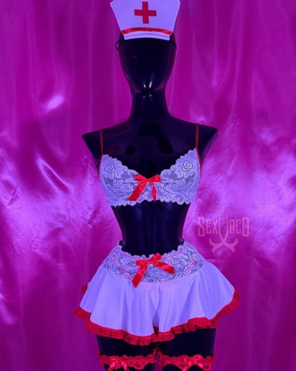 Enfermera Sexy de Encaje y Falda con Ligas | Sex Shop Xoco