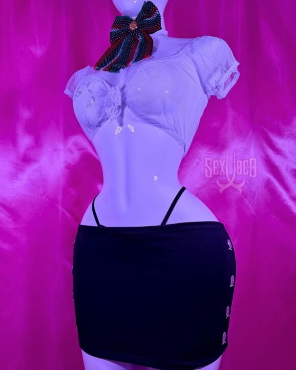 Disfraz Sexy de Mariachi Blanco y Negro con Moño | Sex Xoco